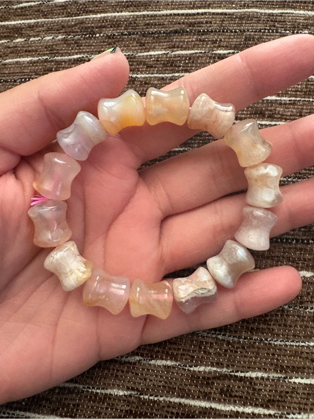 Flower Agate crystal chunky Bracelet